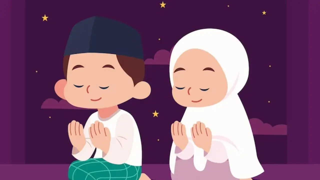 Gambar orang berdoa kartun
