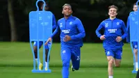 Striker Rangers Alfredo Morelos jalani latihan keras jelang menghadapi Ajax di Liga Champions (AFP)