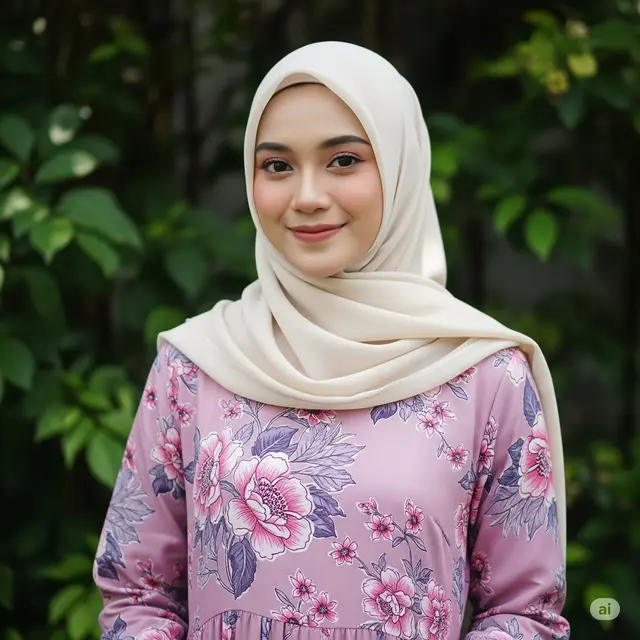 Inspirasi OOTD Floral Hijabers 2025. Foto: Gemini