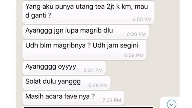 5 Chat Punya Utang ke Pacar Ini Bikin Tepuk Jidat