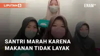 Tampak 4 perempuan muda berusaha protes akan kebijakan institusinya. Mereka mengakui bahwa sudah tidak kuat atas fasilitas makanannya