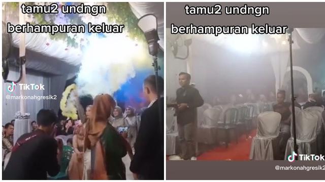 Viral Bridesmaid Nyalakan Bom Asap di Acara Pernikahan, Tamu Berhamburan Keluar