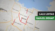 Berita video rekayasa perluasan lalu lintas ganjil genap untuk Asian Games 2018.