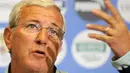 Italy's coach Marcello Lippi gives a press conference during Italy's national football team training session at the National Technical Center in Coverciano near Florence on March 24, 2009. AFP PHOTO/ALBERTO PIZZOLI 