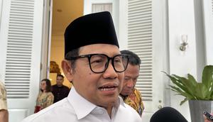 Menteri Koordinator Bidang Pemberdayaan Masyarakat sekaligus Ketua Umum (Ketum) Partai Kebangkitan Bangsa (PKB) Muhaimin Iskandar atau Cak Imin di Balai Kota DKI Jakarta, Selasa (26/8/2025) (Liputan6.com/Winda Nelfira)