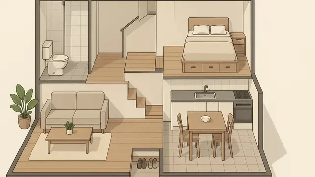 Desain Rumah Minimalis 6x8/ Ilustrasi gambar oleh AI