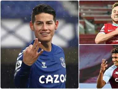 James Rodriguez mampu menunjukan performa apiknya di Everton pada kompetisi Liga Inggris awal musim ini. Selain Rodriguez ada beberapa pemain anyar lain di klub Inggris yang tampil apik di laga awal mereka. Berikut 5 pemain yang tampil gemilang bersama klub baru. (kolase foto AP)