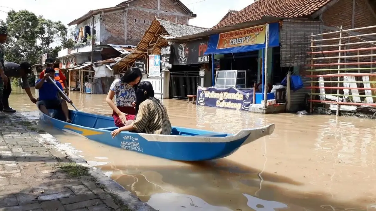 Banjir di Sidareja Kabupaten Cilacap, Jawa Tengah. (Foto: Liputan6.com/Muhamad Ridlo)