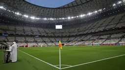 Pembangunan Iconic Lusail Stadium dimulai pada 11 April 2017 dan rampung pada April 2021 lalu dan resmi dibuka pada 23 November 2021. (AFP/Mustafa Abumunes)