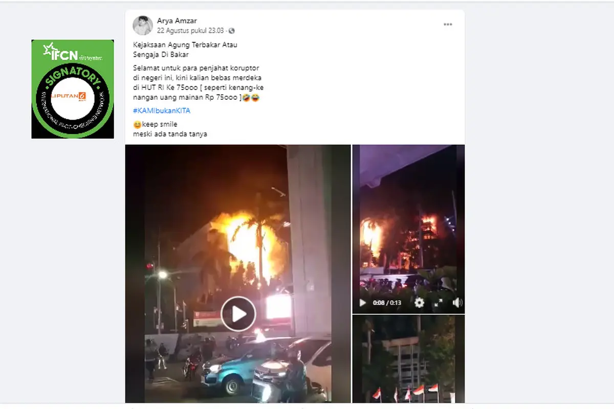 Gedung Utama Kejagung Kebakaran Bikin Koruptor Bebas