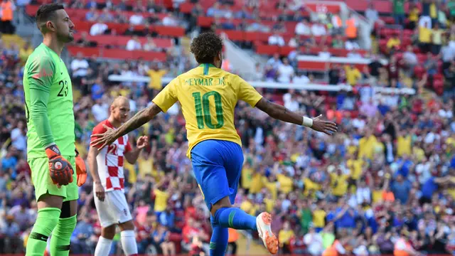 FOTO: Gol Neymar dan Firmino Antar Brasil Bungkam Kroasia
