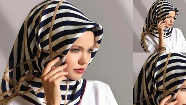 Hijab Motif Garis