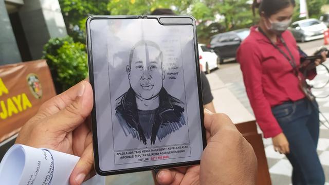 Polisi merilis sketsa wajah pelaku penembakan bos pelayaran di Kelapa Gading, Jakarta Utara. (Istimewa)