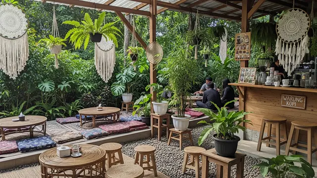 Ide Warung Kopi Kecil dengan Suasana Alami/Gemini AI