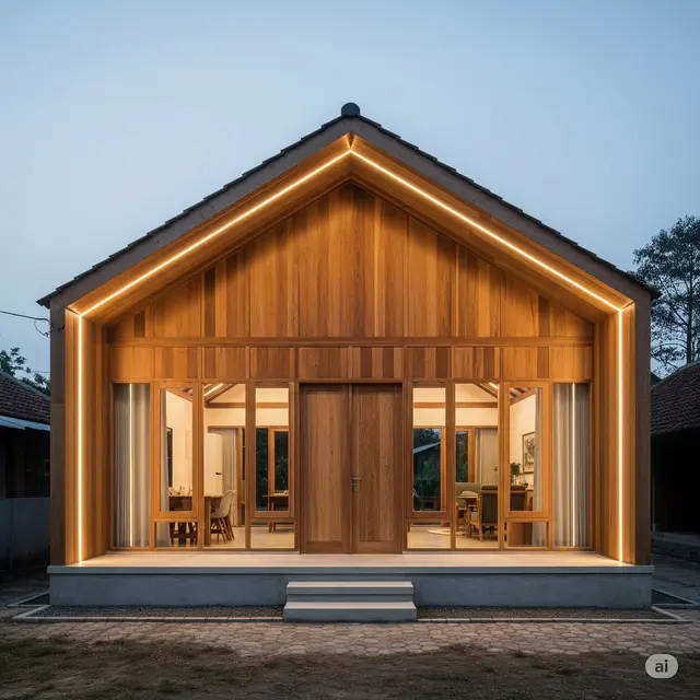 Rumah Kayu Klasik Bernuansa Modern