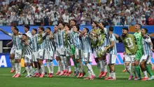 Pemain Timnas Argentina merayakan kemenangan setelah memenangkan pertandingan babak 16 besar Piala Dunia 2026 antara Argentina dan Mesir di Stadion Atlanta, Atlanta, pada 7 Juli 2026. (Odd ANDERSEN/AFP)
