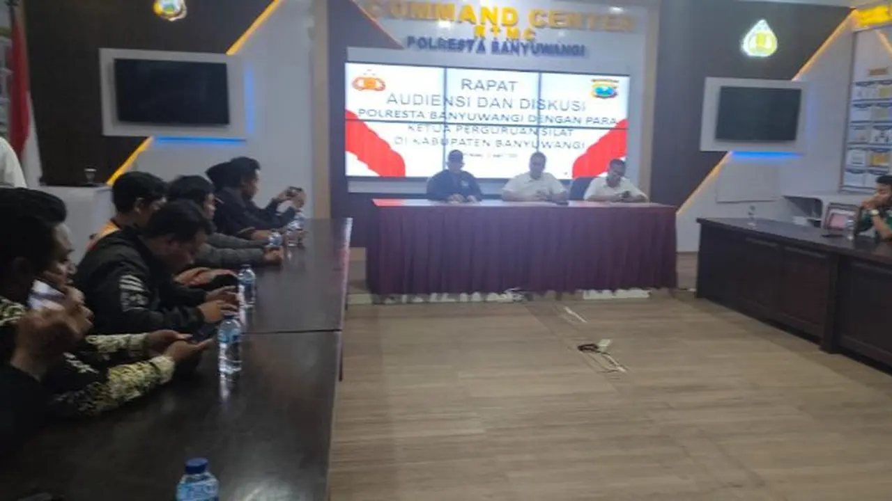 Audensi antar perguruan silat di Mapolresta Banyuwangi ( Istimewa)