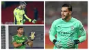 Hingga pekan ke-23 Premier League musim 2020/21 ini, aksi-aksi memikat para kiper dalam sebuah pertandingan telah tersaji mewarnai persaingan memperebutkan penghargaan Golden Glove di akhir musim. Berikut 7 kiper teratas dengan clean sheets terbanyak. (Kolase Foto AFP)