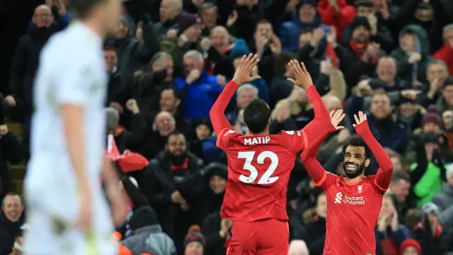 Foto: Pesta Gol Setengah Lusin ke Gawang Leeds United, Liverpool Panaskan Persaingan Gelar Juara Liga Inggris