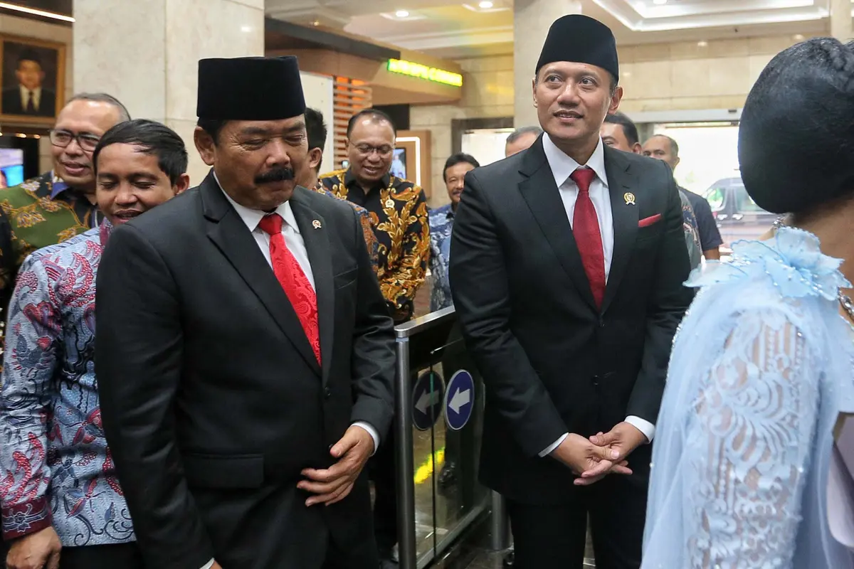 Wajah Semringah AHY saat Diperkenalkan ke Jajaran Kementerian ATR/BPN