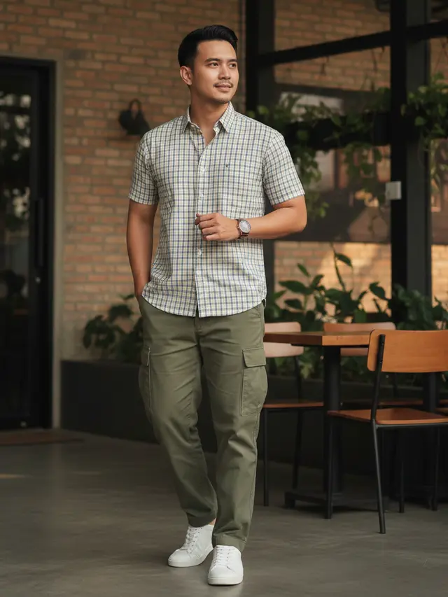 Atasan yang cocok dipadukan dengan celana cargo (Foto: Gemini AI)