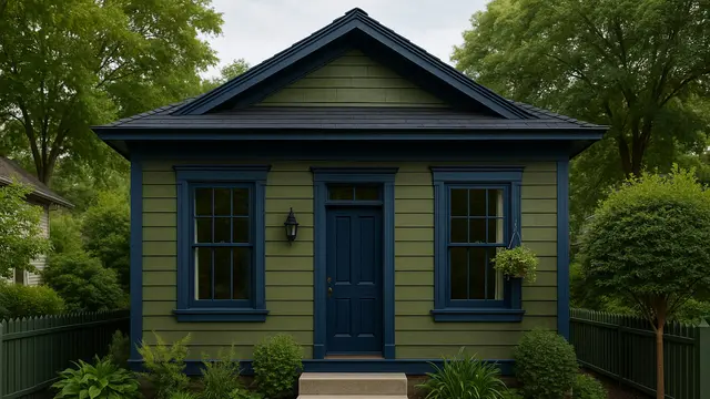 7 Model Rumah Kecil Warna Hijau dengan Biru yang Elegan di Lahan Sempit, Bikin Hunian Jadi Segar dan Menawan