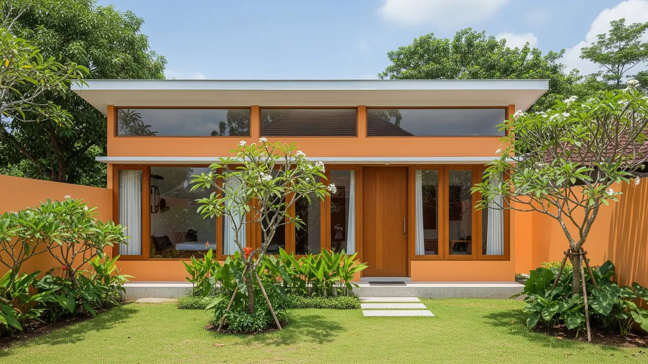 Gambar Rumah Minimalis Cat Orange
