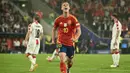Gol Daniel Olmo pada menit ke-83 menutup keunggulan Spanyol atas Georgia. (Angelos Tzortzinis/AFP)