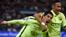 Selebrasi Gol Luis Suarez. AFP PHOTO / FRANCK FIFE 