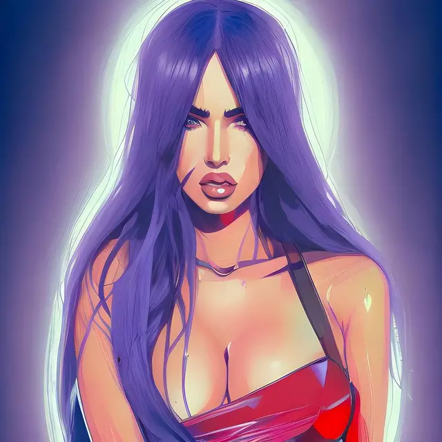 Megan Fox menggunakan Lensa AI