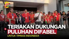 Berita video puluhan difabel bersemangat memberi dukungan untuk Timnas Indonesia saat menghadapi Palestina dalam FIFA Matchday di Stadion Gelora Bung Tomo, Surabaya, Rabu (14/6/2023).