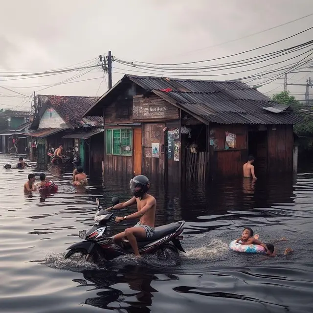 7 Potret Ilustrasi AI Jika Jakarta Tenggelam di Tahun 2030 Ini Bikin Gusar