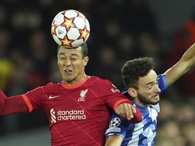 Liverpool berhasil meraih kemenangan atas FC Porto dalam matchday ke-5 fase grup Liga Champions di Stadion Anfield, Kamis (25/11/2021). (AP/Jon Super)