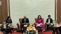 Menteri Koperasi dan UKM (MenKopUKM) Teten Masduki melakukan audiensi dengan Province Chairman of PPC, Ms. Hyim Kdoh, Dal Lak Province, di Vietnam, Jumat (22/3/2024). (Dok Kemenkop UKM)