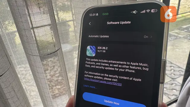 iOS 26.2. Liputan6.com/Iskandar