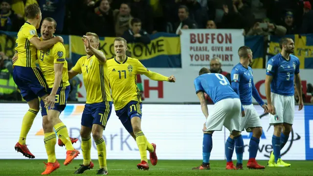 FOTO: Kalah dari Swedia, Italia Terancam Gagal ke Piala Dunia