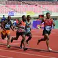 Memasuki hari keempat Peparnas XVI Papua 2021, rekor nasional kembali dicatatkan lewat Rifki Ahmad Soleh yang berhasil meraih medali emas dalam cabor para atletik putra nomor 1.500 meter (T46). (Humas NPC Indonesia)