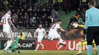 Patrick Cutrone membobol gawang Ludogorets dan membuat AC Milan unggul. (doc. AC Milan)