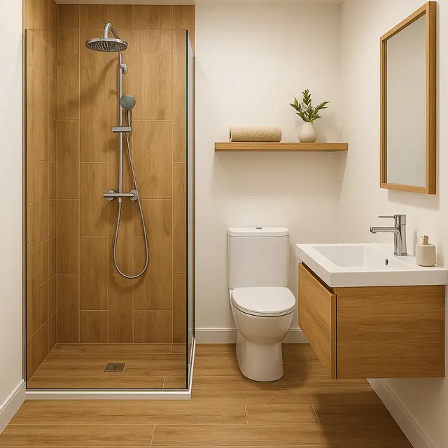 Desain Kamar Mandi Minimalis 2x2 dengan Kloset Duduk dan Shower