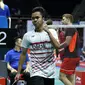 Tunggal putra Indonesia Anthony Sinisuka Ginting akan menghadapi Wong Wing Ki Vincent dari Hong Kong di perempat final Singapore Open Super Series 2017, Jumat (14/4/2017). (Humas PP PBSI)