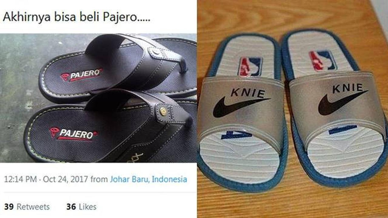 7 Potret Sendal dengan Merek Nyeleneh Ini Bikin Geleng Kepala