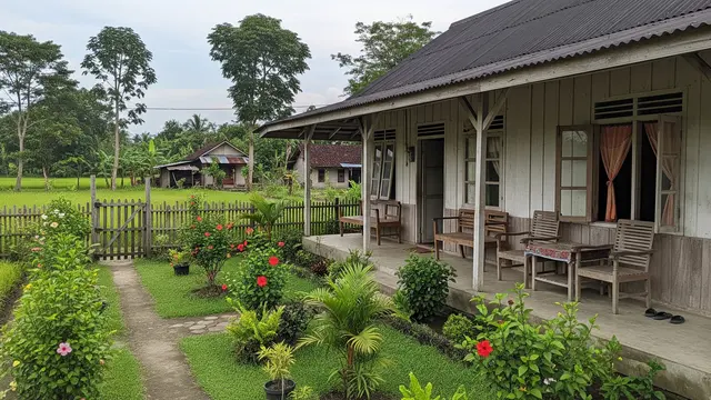 Contoh Rumah Sederhana untuk Hari Tua dengan Taman Samping yang Menenangkan