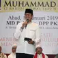 Cawapres Sandiaga Uno saat menghadiri maulid Nabi Muhammad SAW di DPP PKS, Jakarta, Minggu (13/1). Acara ini dihadiri sejumlah petinggi PKS. (Liputan6.com/HO)