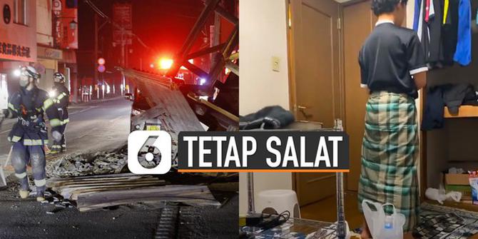 VIDEO: Viral Pemuda Tetap Salat Saat Gempa Guncang Jepang