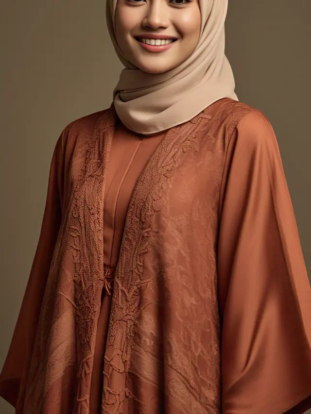 Padu Padan Gamis Brokat Terracota & Gaya Hijab 2025
