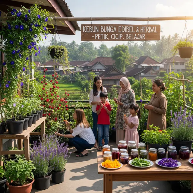 Ide Kebun Bunga Potong untuk Ibu-ibu di Desa Wisata (Image by Gemini AI)