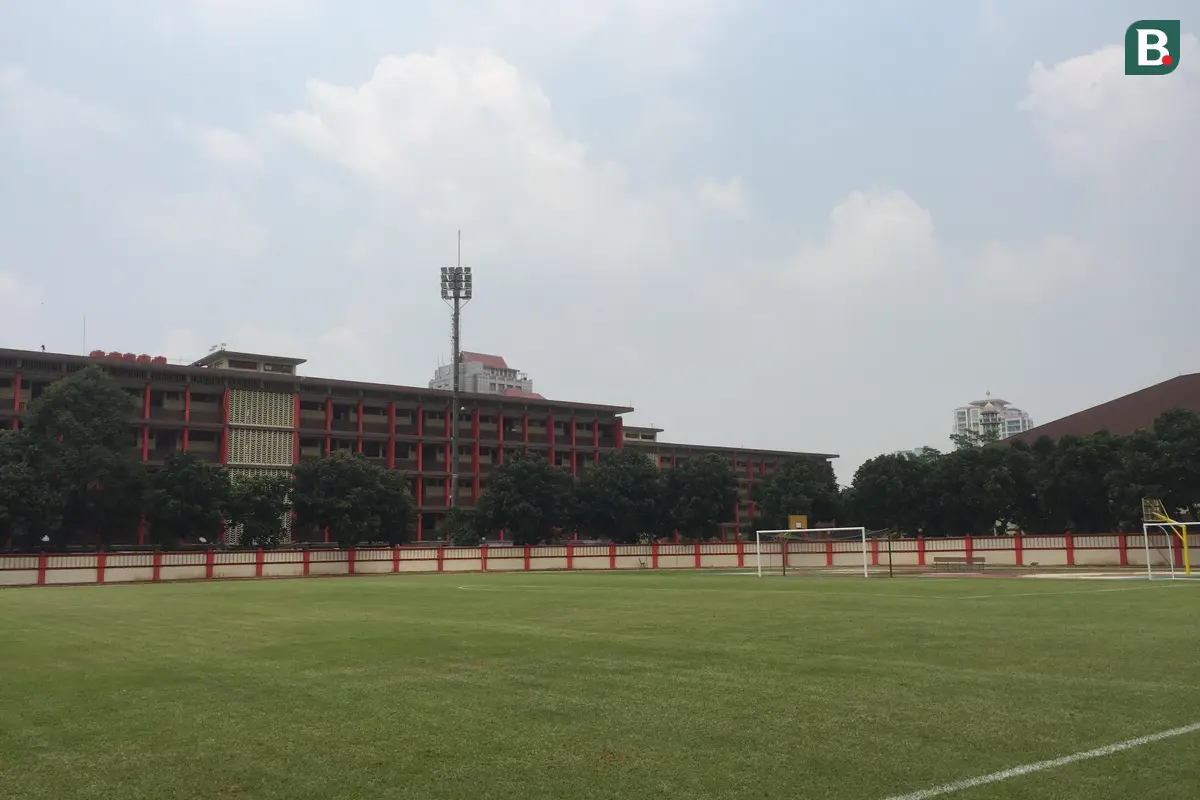 Penampakan markas baru Bhayangkara FC, Stadion Perguruan Tinggi Ilmu Kepolisian (PTIK), Jakarta Selatan.