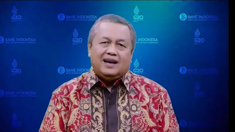 Gubernur Bank Indonesia Perry Warjiyo, dalam peluncuran buku KSK secara virtual, Jumat (21/10/2022).