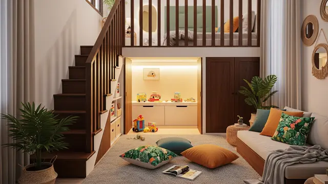 Mezzanine Anak dengan Area Bermain & Storage Tersembunyi