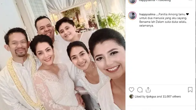 Happy Salma dipernikahan Lulu Tobing (Foto: Instagram/@happysalma)